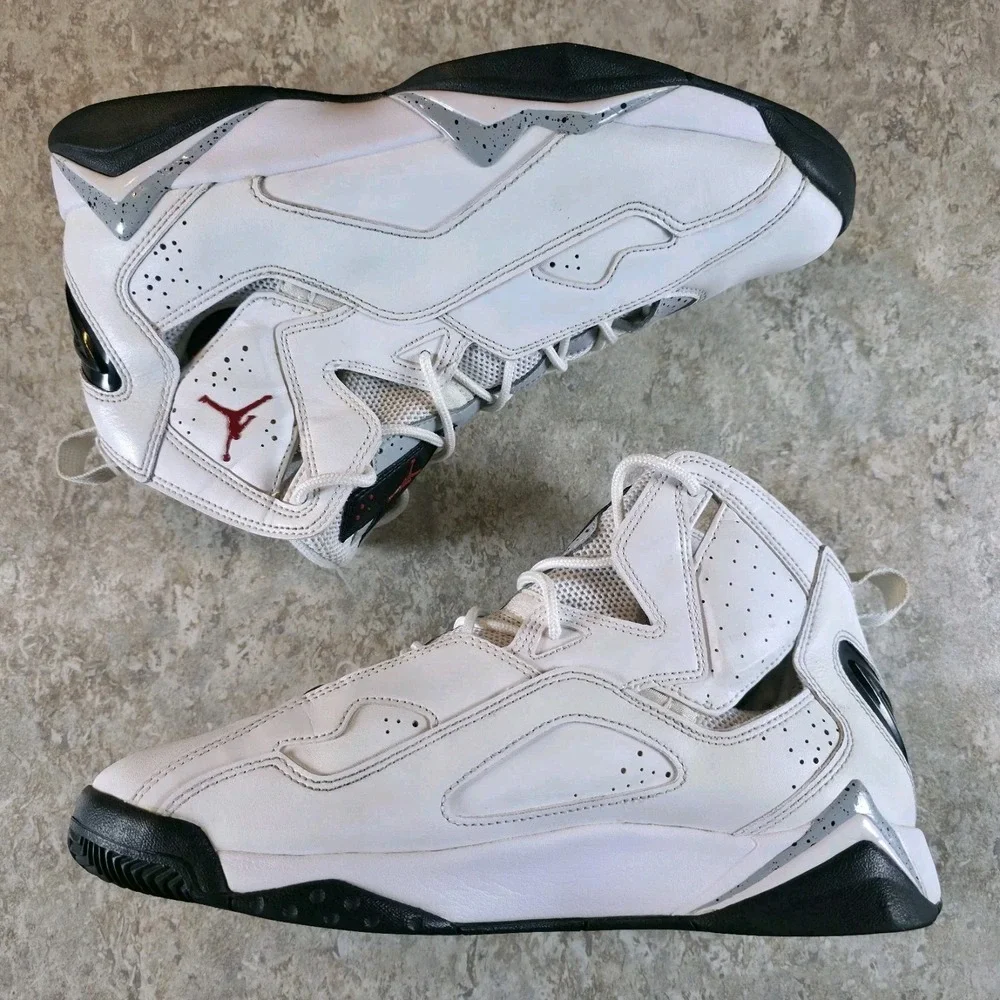 Jordan True Flight White Cement High Top Sneakers White Black Red Mens Size 9